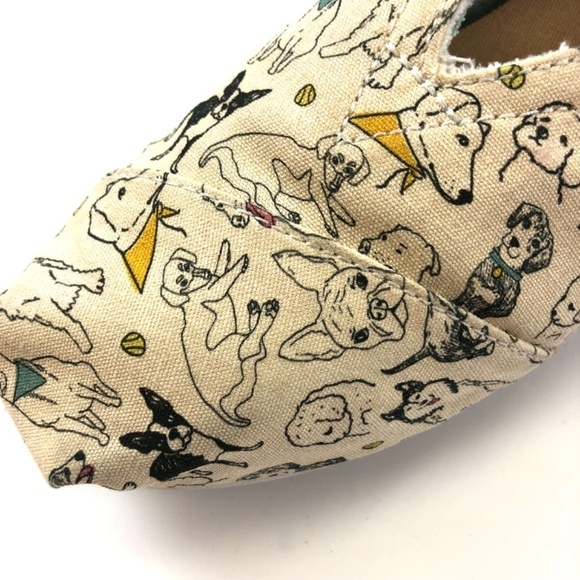 Toms Belmont Office Dogs Limited Edition cream canvas all breeds shoes Size 7 - Picture 6 of 9